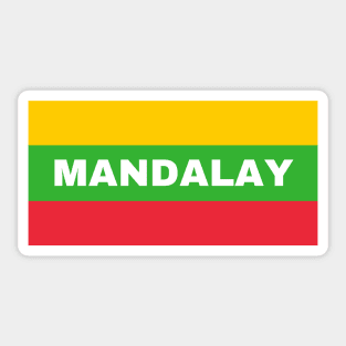 Mandalay City in Myanmar Flag Colors Sticker